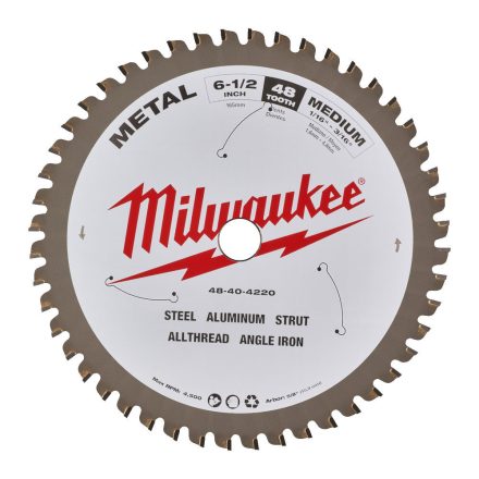 Milwaukee körfurészlap fém anyagokhoz 48 fogú 165x5/8"