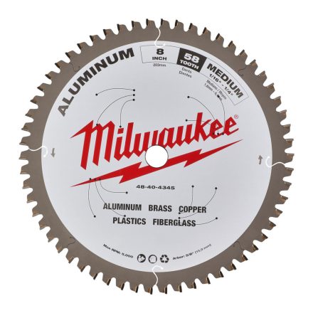Milwaukee körfurészlap fém anyagokhoz 58 fogú 203x5/8"