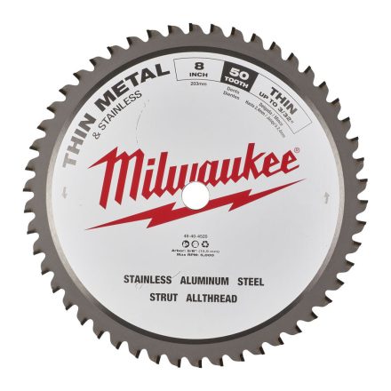Milwaukee körfurészlap fém anyagokhoz 50 fogú 203x5/8"