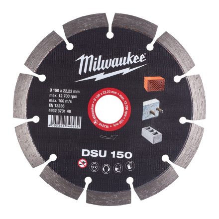 Milwaukee DSU 150 gyémánt vágótárcsa 150x22,23mm