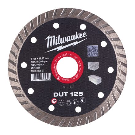 Milwaukee DUT 125 turbó gyémánt vágótárcsa 125x22,23mm