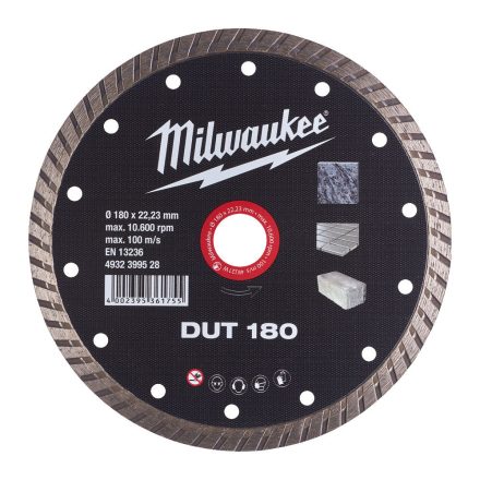 Milwaukee DUT 180 turbó gyémánt vágótárcsa 180x22,23mm