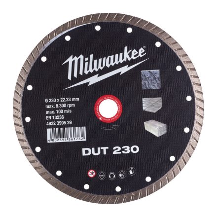 Milwaukee DUT 230 turbó gyémánt vágótárcsa 230x22,23mm