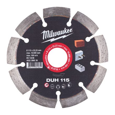 Milwaukee DUH 115 gyémánt vágótárcsa 115x22,23mm