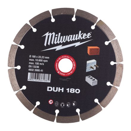 Milwaukee DUH 180 gyémánt vágótárcsa 180x22,23mm