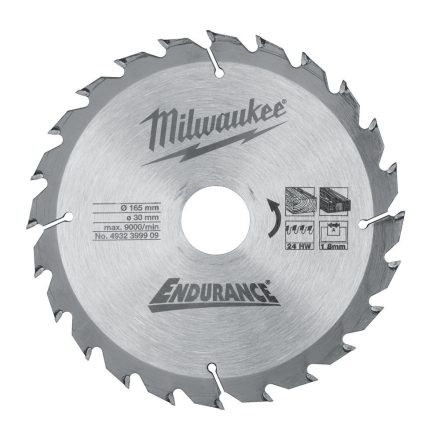 Milwaukee körfurészlap kézi körfurészhez 24 fogú 165x30mm
