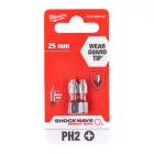 Milwaukee SHOCKWAVE Phillips csavarozó bit PH2x25mm 2db