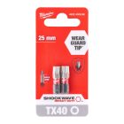 Milwaukee SHOCKWAVE Torx csavarozó bit TX40x25mm 2db