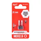 Milwaukee SHOCKWAVE Hex csavarozó bit HEX 2,5x25mm 2db