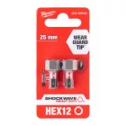 Milwaukee SHOCKWAVE Hex csavarozó bit HEX 12x25mm 2db