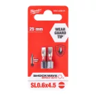 Milwaukee SHOCKWAVE Réselt csavarozó bit SL 0,6x4,5x25mm 2db