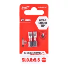 Milwaukee SHOCKWAVE Réselt csavarozó bit SL 0,8x5,5x25mm 2db