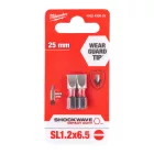 Milwaukee SHOCKWAVE Réselt csavarozó bit SL 1,2x6,5x25mm 2db
