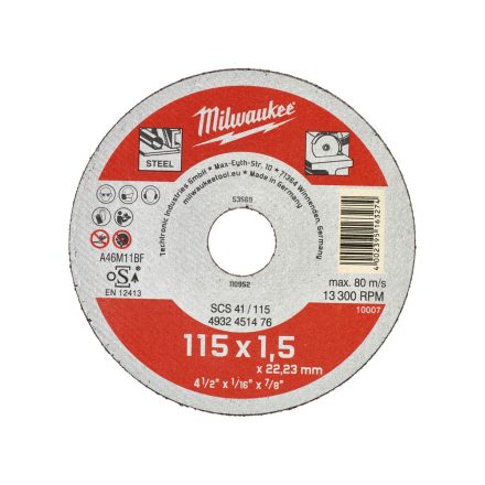 Milwaukee SCS 41 / 115 vékony fémvágó tárcsa 115x22,2mm