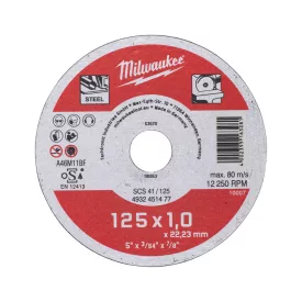 Milwaukee SCS 41 / 125 vékony fémvágó tárcsa 125x22,2mm