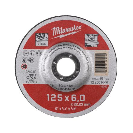 Milwaukee SG 27 / 125 fémcsiszoló tárcsa 125x22,2mm