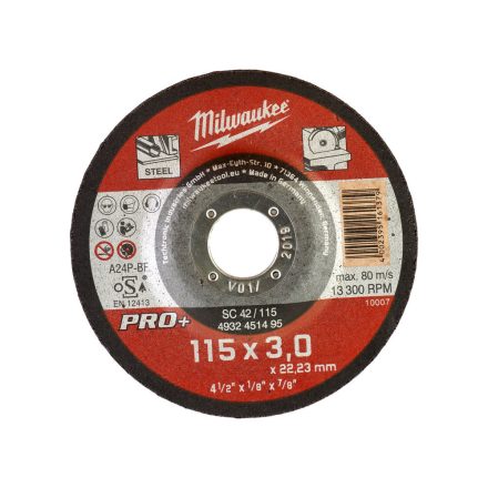 Milwaukee SC 42 / 115 Pro+ fémvágó tárcsa 115x22,2mm