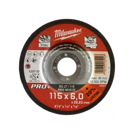   Milwaukee SG 27 / 115 Pro+ csiszolókorong fémhez 115x22,2mm