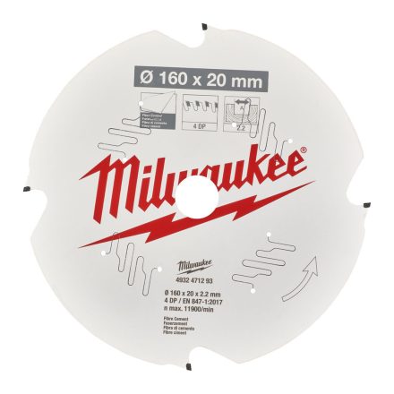 Milwaukee körfurészlap kézi körfurészhez 4 fogú 160x20mm