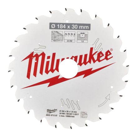 Milwaukee körfurészlap kézi körfurészhez 24 fogú 184x30mm
