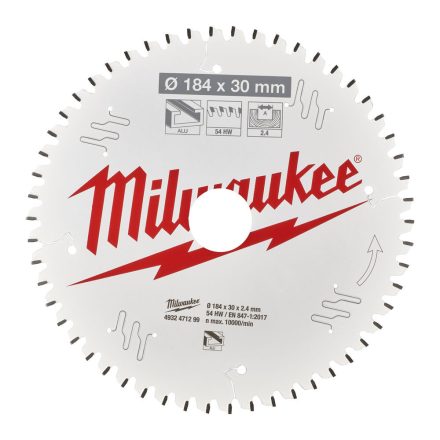 Milwaukee körfűrészlap kézi körfűrészhez 54 fogú 184x30mm