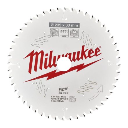 Milwaukee körfurészlap kézi körfurészhez 48 fogú 235x30mm