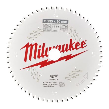 Milwaukee körfurészlap kézi körfurészhez 60 fogú 235x30mm