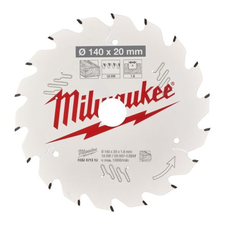 Milwaukee körfurészlap kézi körfurészhez 18 fogú 140x20mm