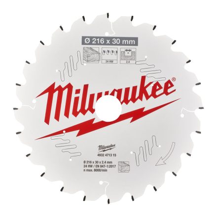 Milwaukee körfurészlap gérvágókhoz 24 fogú 216x30mm