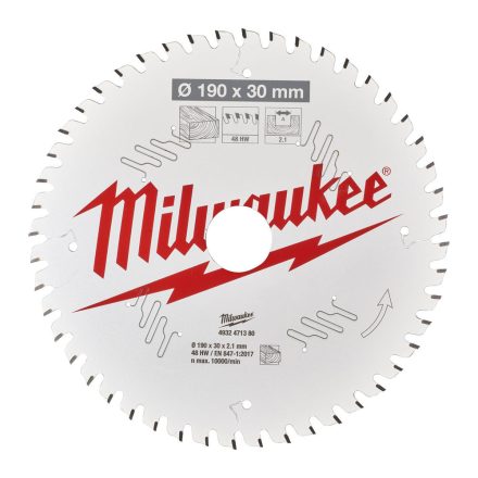 Milwaukee körfurészlap kézi körfurészhez 48 fogú 190x30mm