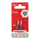 Milwaukee SHOCKWAVE furatos Torx csavarozó bit TX BO10x25mm 2db