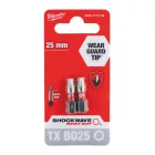 Milwaukee SHOCKWAVE furatos Torx csavarozó bit TX BO25x25mm 2db
