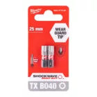 Milwaukee SHOCKWAVE furatos Torx csavarozó bit TX BO40x25mm 2db