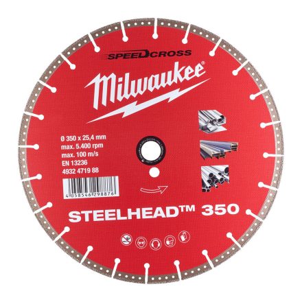 Milwaukee SPEEDCROSS STEELHEAD 350 gyémánt vágótárcsa 350x25,4mm