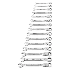   Milwaukee 15 részes MAX BITE csuklós feju racsnis csillag-villáskulcs készlet