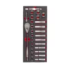 Milwaukee 28 részes racsni és dugókulcs készlet 1/2"