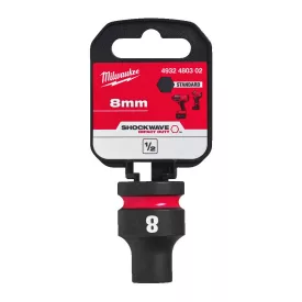   Milwaukee SHOCKWAVE gépi hatlapú dugókulcsbetét, rövid 1/2” 8x38mm