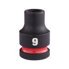 Milwaukee SHOCKWAVE gépi hatlapú dugókulcsbetét, rövid 1/2” 9x38mm