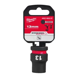   Milwaukee SHOCKWAVE gépi hatlapú dugókulcsbetét, rövid 1/2” 13x38mm