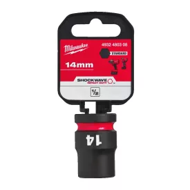   Milwaukee SHOCKWAVE gépi hatlapú dugókulcsbetét, rövid 1/2” 14x38mm