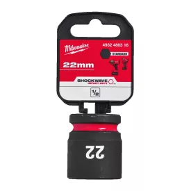   Milwaukee SHOCKWAVE gépi hatlapú dugókulcsbetét, rövid 1/2” 22x38mm