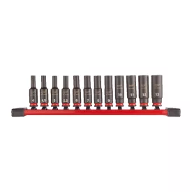  Milwaukee 12 részes 1/4" gépi hosszú dugókulcs készlet 6 lapú