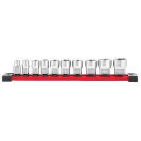   Milwaukee 10 részes 3/8" króm rövid dugókulcs készlet