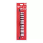Milwaukee 10 részes 3/8" króm rövid dugókulcs készlet