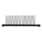 Milwaukee 10 részes 3/8" króm hosszú dugókulcs készlet metrikus méret