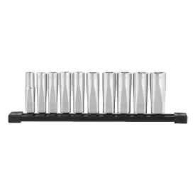   Milwaukee 10 részes 3/8" króm hosszú dugókulcs készlet metrikus méret