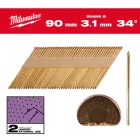 Milwaukee D-fejű sima döntött fej, galvanizált szerekezetépítő szeg 34° 90mm SC1 2200 db/csomag