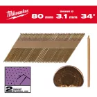 Milwaukee D-fejű galvanizált szerekezetépítő szeg 34° 80mm SC2 2200 db/csomag