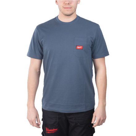 Milwaukee WTSSBLU zsebes rövid ujjú kék póló - XL