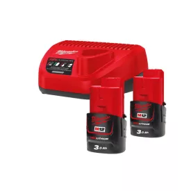 Milwaukee M12 NRG-302 akku és tölto szett 12V 2x3,0Ah
